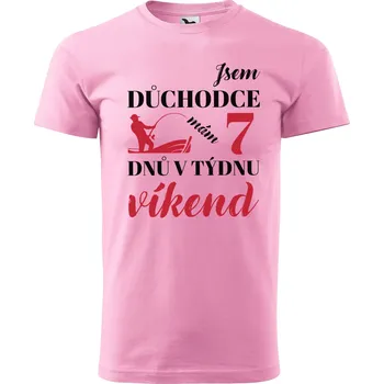 Pánské tričko DOBRÝ TRIKO Pánské tričko s potiskem 7 dnů víkend Velikost: 2XL, Barva: Růžová