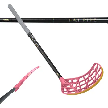Florbal Fat Pipe RAW CONCEPT 27 LOW KICK CTRL SLICKS SHRIMP PINK Florbalová hůl černá / růžová, Pravá (pravá ruka dole), 104cm (=114cm)
