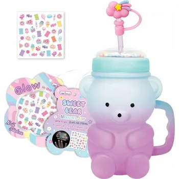 HOT FOCUS 403SCB Hrnek 750ml s uchem a brčkem - MEDVÍDEK