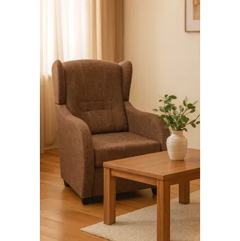 Křeslo FALCO Křeslo ušák Finet Lucia hnědá