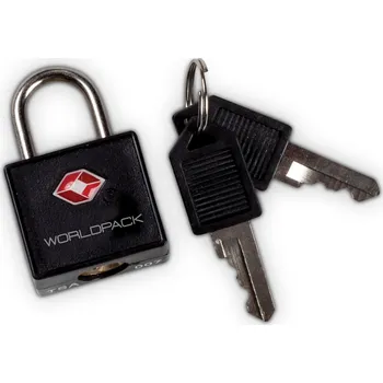 Visací zámek WORLDPACK TSA zámek na kufr se dvěma klíči - černý