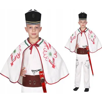 Karnevalový kostým KOSTÝM GÓRAL ZBOJNÍK KALHOTY PLÁŠTĚNKA PAS 116-128