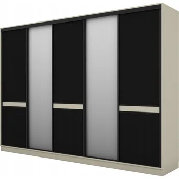 Šatní skříň Skříň eMeblast Posuvná šatní skříň 5D 340 x 244 x 66 cm kašmír skříň se zrcadlem