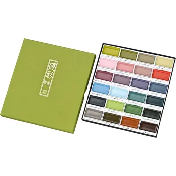 Výtvarná sada Kuretake Gansai Tambi Art Nouveau sada 24 ks japonské akvarelové barvy gansai tambi 24 odstínů vodní pigment ilustrace skici sumi-e