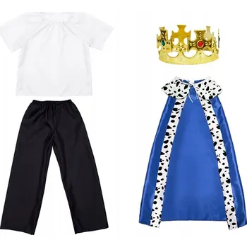 Karnevalový kostým KOSTÝM KRÁL MONARCHA VLÁDCE MODRÝ 98-110 4 dílků