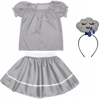 Karnevalový kostým KOSTÝM DO DEŠTĚ NEPROMOKAVÁ SUKNĚ ČELENKA 134-140 4e