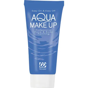 Karnevalový doplněk Barva Aqua Make Up na obličej a tělo modrá v tubě