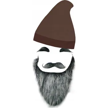 Karnevalový kostým KOSTÝM TRPASLÍK ELF SKŘÍTEK BRADA HNĚDÝ 2ks