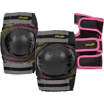 Florbalový chránič Powerslide Joker Yellow Glow Kids Set Sada dětských chráničů M