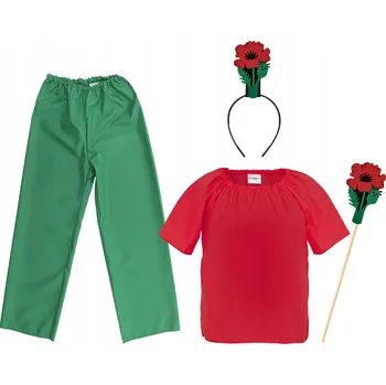 Karnevalový kostým KOSTÝM MÁK KVĚTINOVÝ KOSTÝM PŘEVLEK ZA MÁK KOSTÝM PLES JARO ČELENKA 98-110