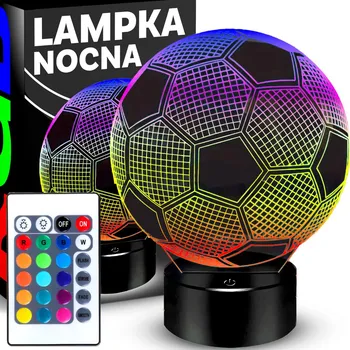 Lampička Noční lampa Fotbalový míč LED s 3D svítícím míčem osvětlení