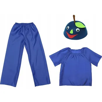 Karnevalový kostým KOSTÝM JAHŮDKA ČEPICE HALENKA KALHOTY 116-128