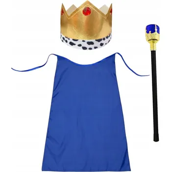 Karnevalový kostým KRÁLOVSKÝ MODRÝ SET - PLÁŠŤ 90 cm, 3 díly