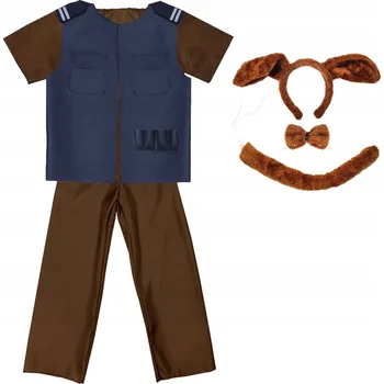 Karnevalový kostým KOSTÝM PES POLICISTA HNĚDÝ 134-140 6 dílků