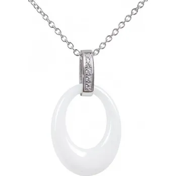 Řetízek Prosperk Řetízek ocelový s keramickým přívěskem ovál S2096