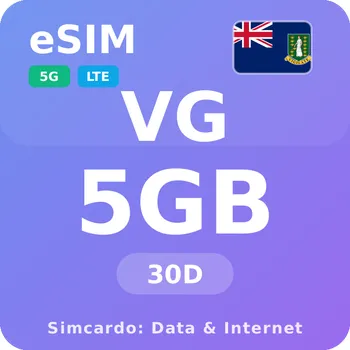 SIM karta Britské Panenské ostrovy Mobilní Internet - eSIM 5GB 30 dní datová SIM karta
