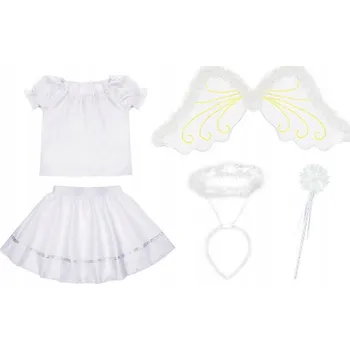 Karnevalový kostým KOSTÝM ANDÍLEK KOSTÝM ANDĚLKA SET JASLÍČKA SUKNĚ KŘÍDLA 134-140