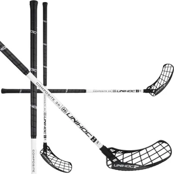 Florbal Unihoc EPIC COMPOSITE 26 black/white Florbalová hůl bílá / černá, Levá (levá ruka dole), 100cm (=110cm)