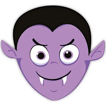 Karnevalová maska PAPÍROVÁ MASKA UPÍR HALLOWEEN FIALOVÁ 1 Ks