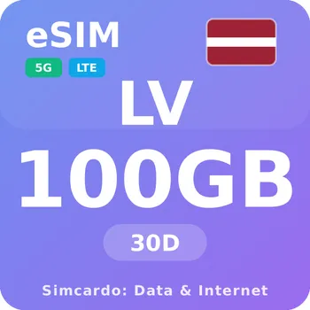 SIM karta Lotyšsko Mobilní Internet - eSIM 100GB 30 dní datová SIM karta