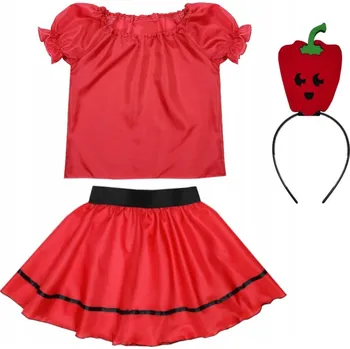 Karnevalový kostým KOSTÝM PAPRIKA SUKNĚ ČELENKA 134-140 4el