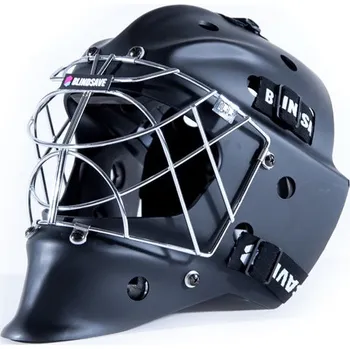 Míčový sport BlindSave Goalie mask ORIGINAL Brankářská maska černá - matná, Senior - 52 cm a více, chromová