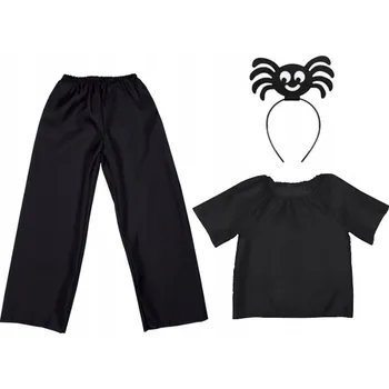 Karnevalový kostým KOSTÝM PAVOUK PAVOUČEK HALLOWEEN ČERNÝ 98-110 4 dílků