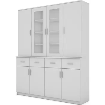 Komoda Kredenc eMeblast bílý, 53 x 170 x 200 cm