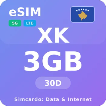 SIM karta Kosovo Mobilní Internet - eSIM 3GB 30 dní datová SIM karta
