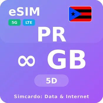 SIM karta Portoriko Neomezený Mobilní Internet - eSIM 5 dní datová SIM karta