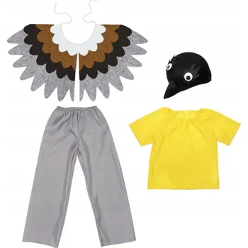 Karnevalový kostým KOSTÝM SÝKORKA KALHOTY HALENKA ČEPICE 116-128 4dílný