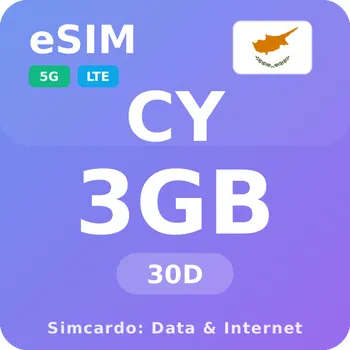 SIM karta Kypr Mobilní Internet - eSIM 3GB 30 dní datová SIM karta