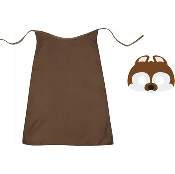 Karnevalový kostým KOSTÝM BOBR VEVERKA MASKA PLÁŠŤ 55cm 2 díly