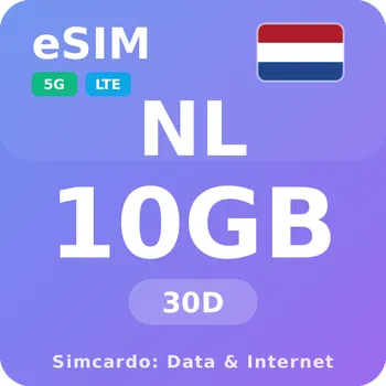 SIM karta Nizozemsko Mobilní Internet - eSIM 10GB 30 dní datová SIM karta