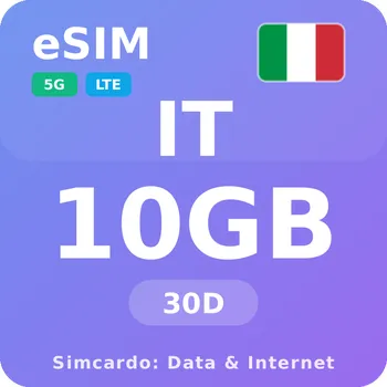SIM karta Itálie Mobilní Internet - eSIM 10GB 30 dní datová SIM karta