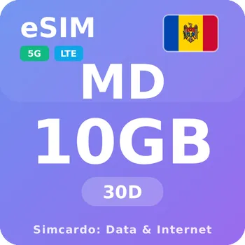 SIM karta Moldavsko Mobilní Internet - eSIM 10GB 30 dní datová SIM karta