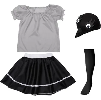 Karnevalový kostým KOSTÝM VRANÁ SUKNĚ HALENKA ČEPICE 116-128 4el