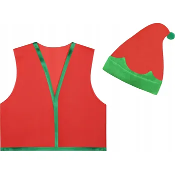 Karnevalový kostým KOSTÝM ELFKY, ČERVENÝ SKŘÍTEK - VÁNOČNÍ SET 2 DÍLY