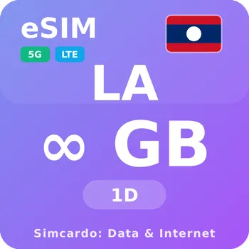 SIM karta Laos Neomezený Mobilní Internet - eSIM 1 dní datová SIM karta