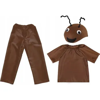 Karnevalový kostým KOSTÝM MRAVENČÍ KALHOTY HALENKA ČEPICE 98-110 3 dílků