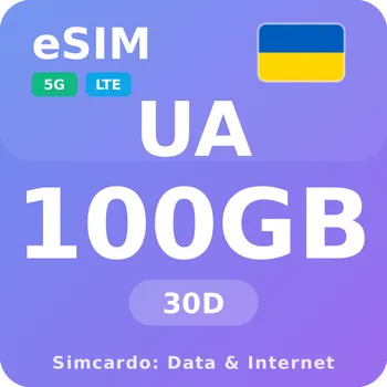 SIM karta Ukrajina Mobilní Internet - eSIM 100GB 30 dní datová SIM karta