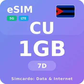 SIM karta Kuba Mobilní Internet - eSIM 1GB 7 dní datová SIM karta