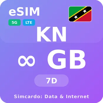 SIM karta Svatý Kryštof a Nevis Neomezený Mobilní Internet - eSIM 7 dní datová SIM karta (esims_ULP_7D_KH_V2)