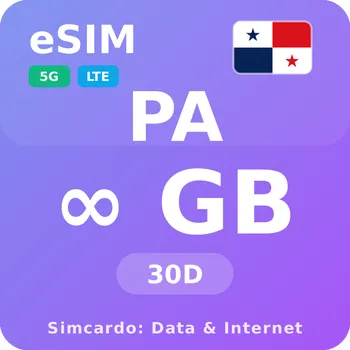 SIM karta Panama Neomezený Mobilní Internet - eSIM 30 dní datová SIM karta (esims_ULE_30D_OM_V2)