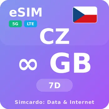 SIM karta Česká republika Neomezený Mobilní Internet - eSIM 7 dní datová SIM karta (esims_ULE_7D_CYP_V2)