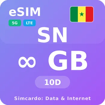 SIM karta Senegal Neomezený Mobilní Internet - eSIM 10 dní datová SIM karta