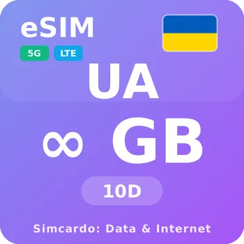 SIM karta Ukrajina Neomezený Mobilní Internet - eSIM 10 dní datová SIM karta