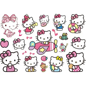 Odstranitelné tetování Smyvatelné tetování Hello Kitty - dočasné tetovačky kočička růžové - mix vzorů
