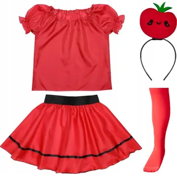 Karnevalový kostým KOSTÝM RAJČE SUKNĚ HALENKA ČELENKA 98-110