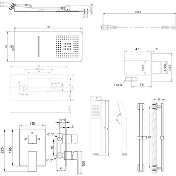 Sprchový set Sapho LATUS podomítkový sprchový set s pákovou baterií, 3 výstupy, chrom 1102-44-01